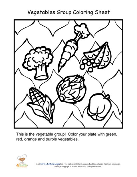 Vegetables Food Group Coloring Sheet 480x621 Vegetables Food Group Coloring Sheet