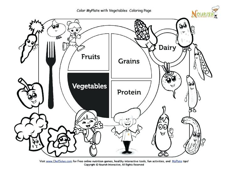 Amazing Nutrition Coloring Pages Or Color My Plate With Vegetables 736x554 Amazing Nutrition Coloring Pages Or Color My Plate With Vegetables