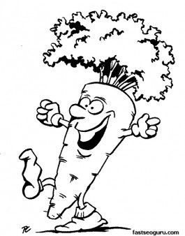 Printable Vegetable Happy Carrot Face Coloring Page For Kids, 265x338 Printable Vegetable Happy Carrot Face Coloring Page For Kids,