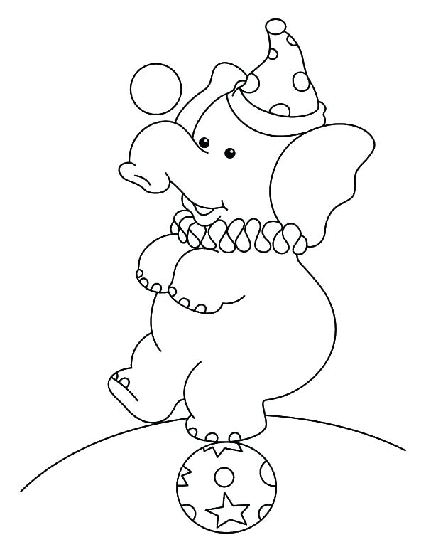 Circus Elephant Standing On A Ball Coloring Pages Best Place 600x776 Circus Elephant Standing On A Ball Coloring Pages Best Place