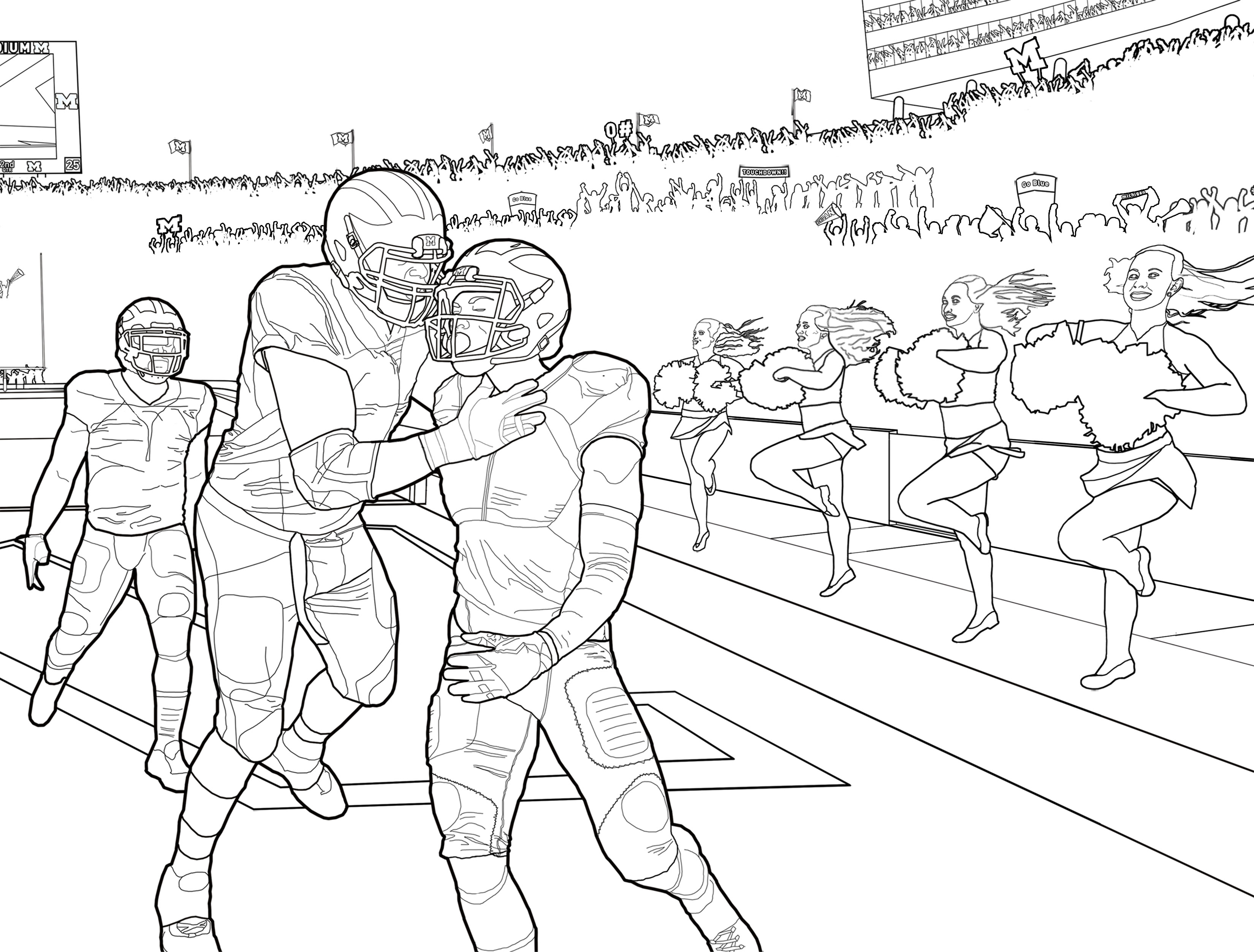 3300x2505 Michigan Football Coloring Pages Free