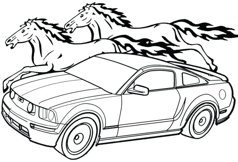 760x517 Coloring Pages Mustang