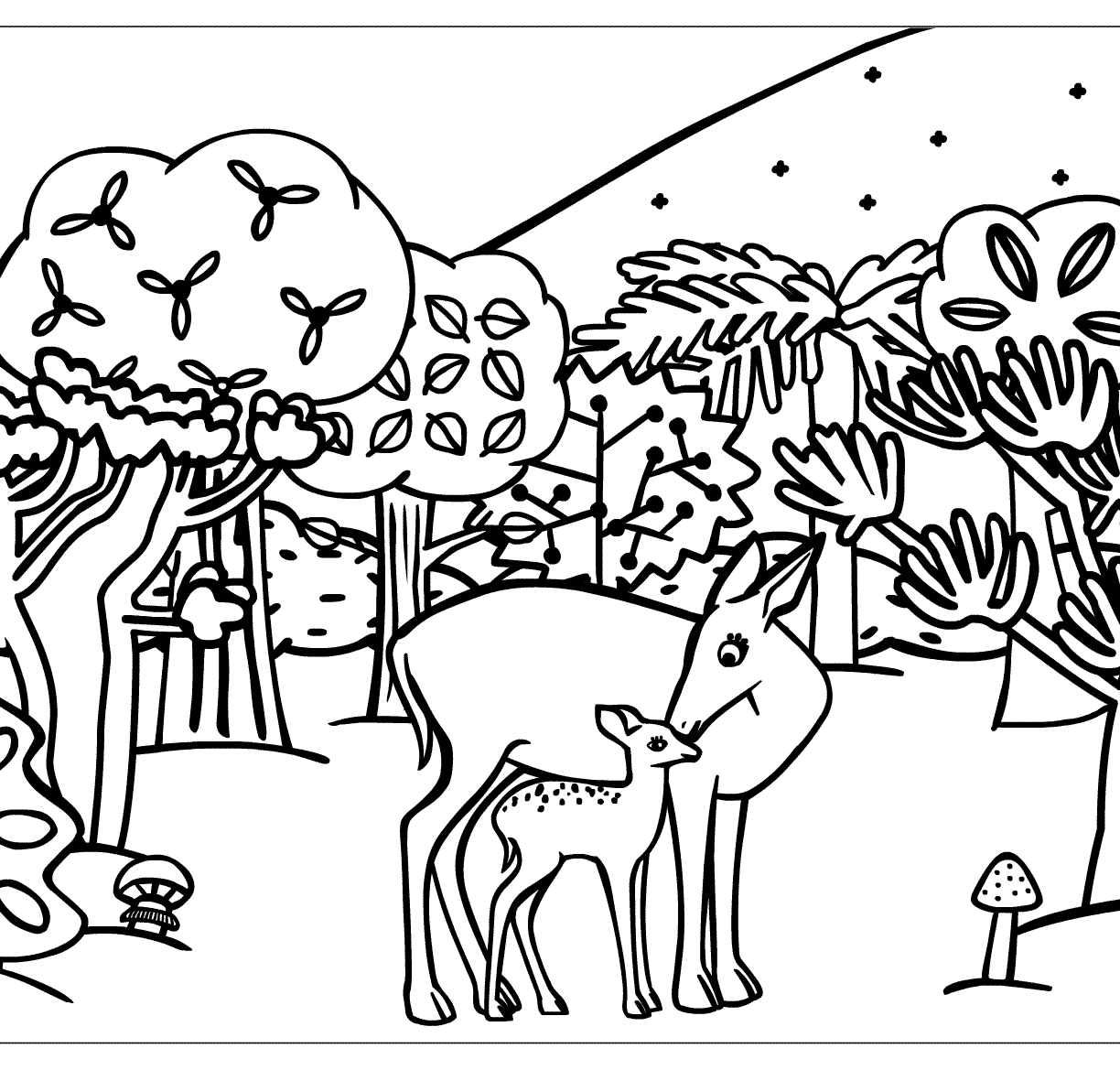 Forest Animal Coloring Pages For Kids at GetColorings.com | Free ...