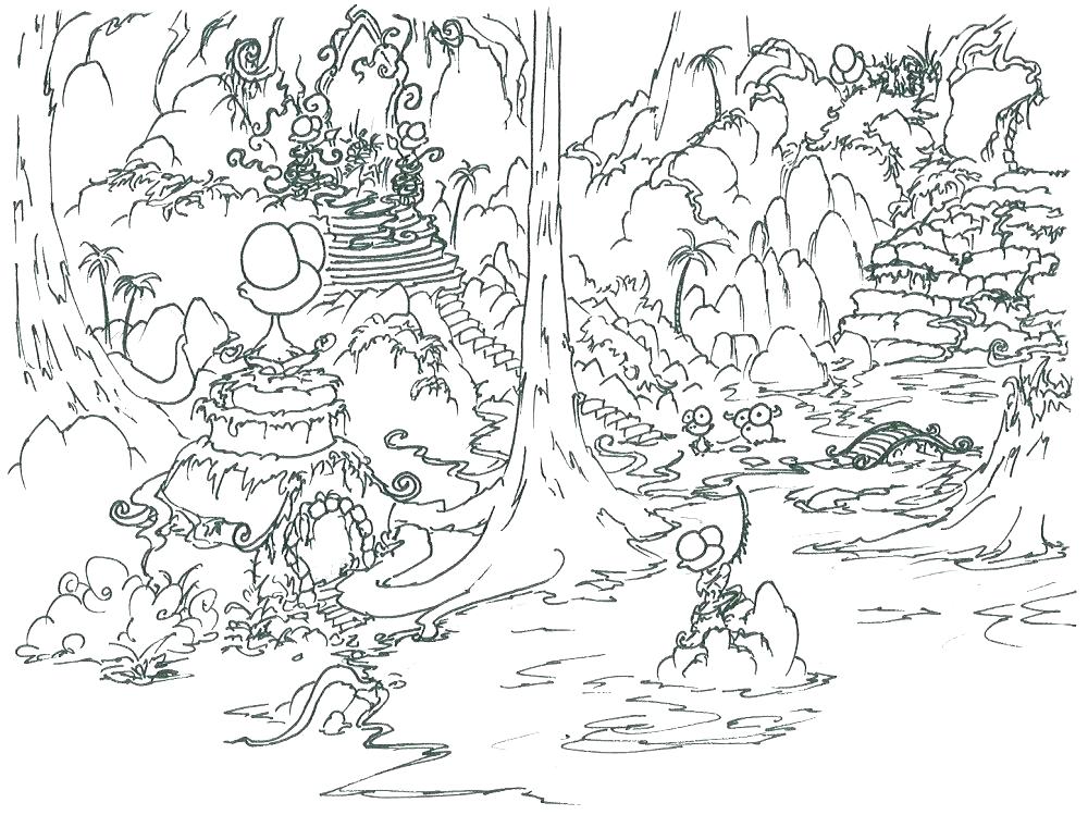 1000x749 Enchanted Forest Coloring Pages Preschool To Tiny Page Enchanted