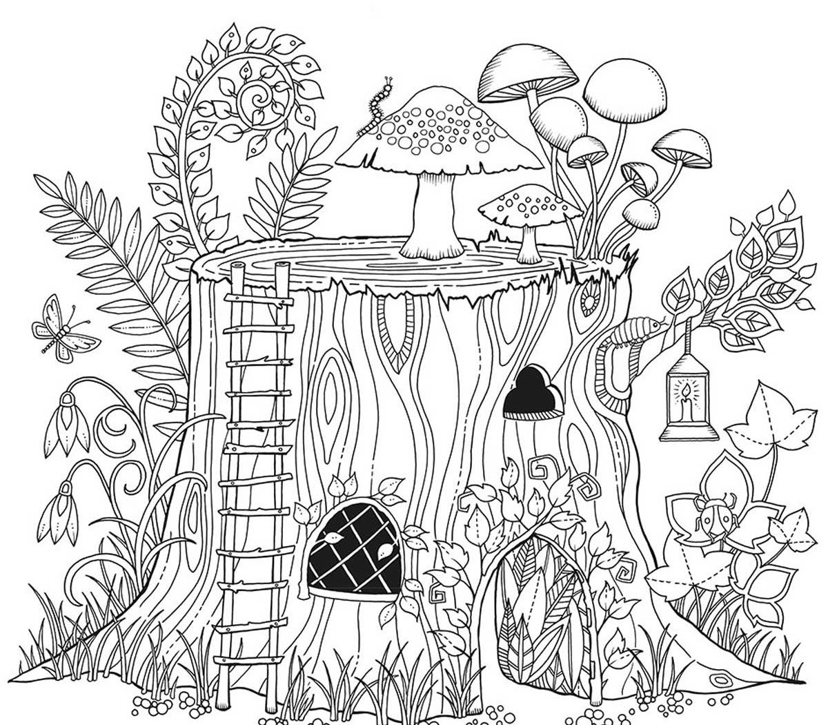 1200x1050 Awesome Beautiful Forest Coloring Pages For Kids Contemporary