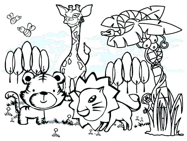 600x452 Coloring Pages Printable Animals Forest Animals Coloring Pages