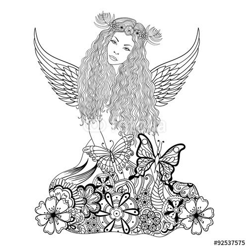 Forest Fairy Colouring Page Coloring Pages Forest 500x500 Forest Fairy Colouring Page Coloring Pages Forest
