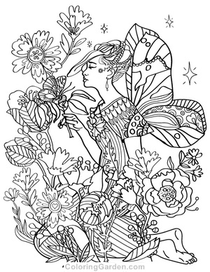 New Adult Coloring Pages Fairy, Forest Creatures, Pug, And More 300x388 New Adult Coloring Pages Fairy, Forest Creatures, Pug, And More