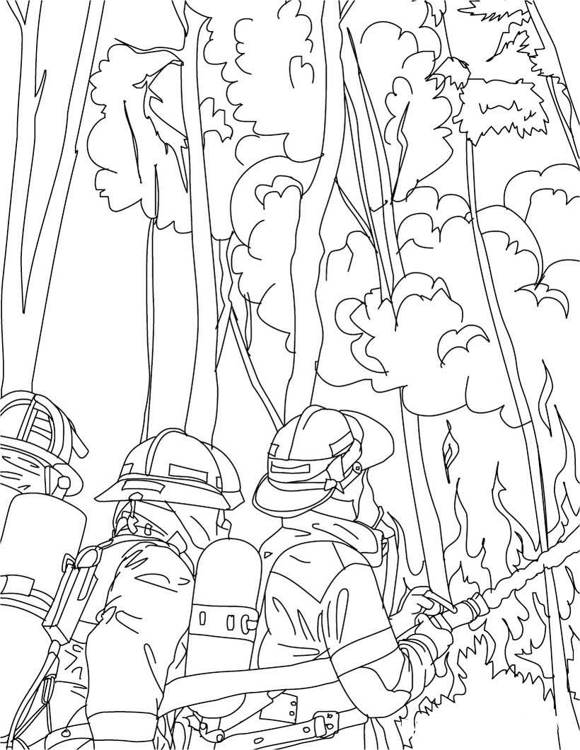 820x1060 Forest Fire Coloring Pages