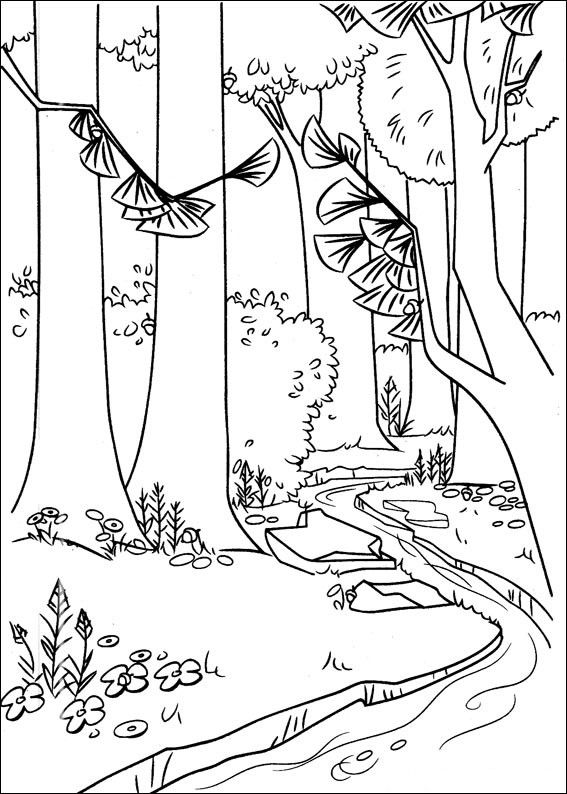 567x794 Download A River In The Forest Coloring Page