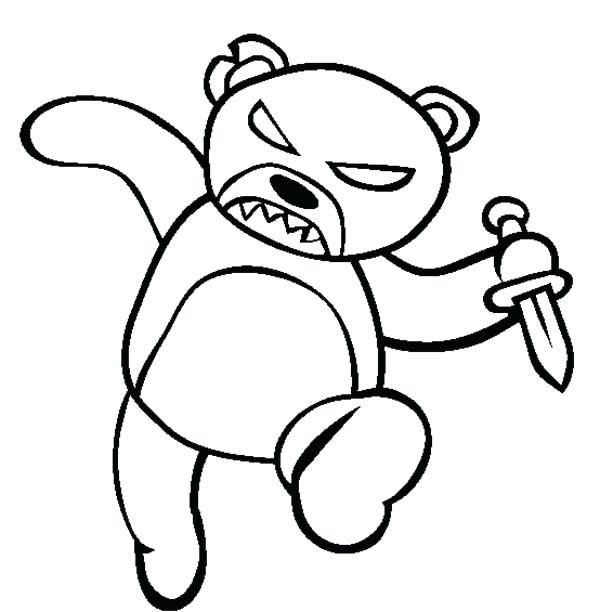 Knife Coloring Page Scary Teddy Bear Monster Holding A Knife 600x612 Knife Coloring Page Scary Teddy Bear Monster Holding A Knife