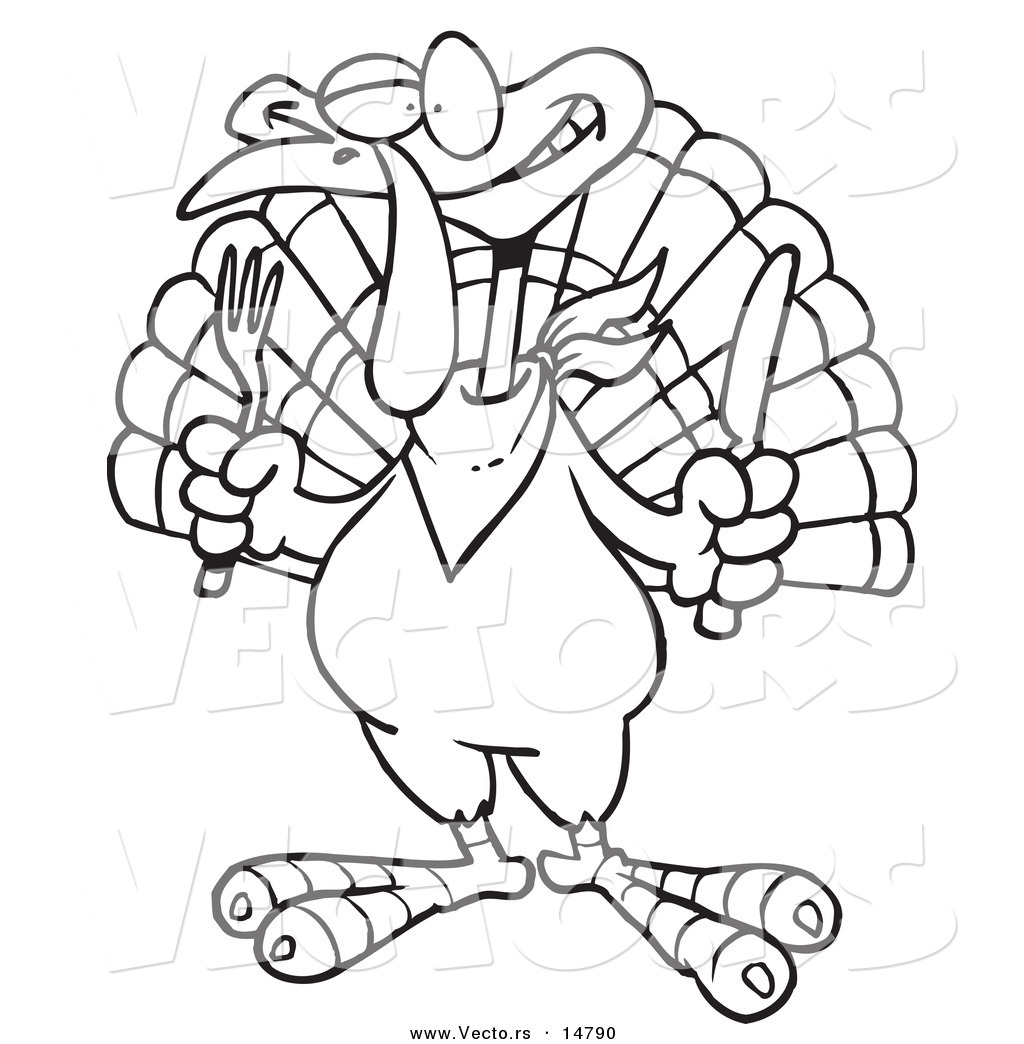 Vector Of A Cartoon Turkey Bird Holding A Knife And Fork 1024x1044 Vector Of A Cartoon Turkey Bird Holding A Knife And Fork