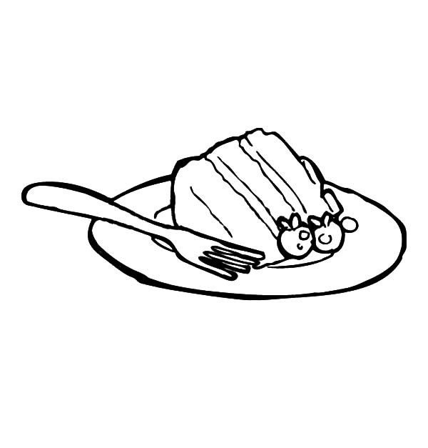 Cake Slice On Plate With Fork Coloring Pages Best Place To Color 600x627 Cake Slice On Plate With Fork Coloring Pages Best Place To Color
