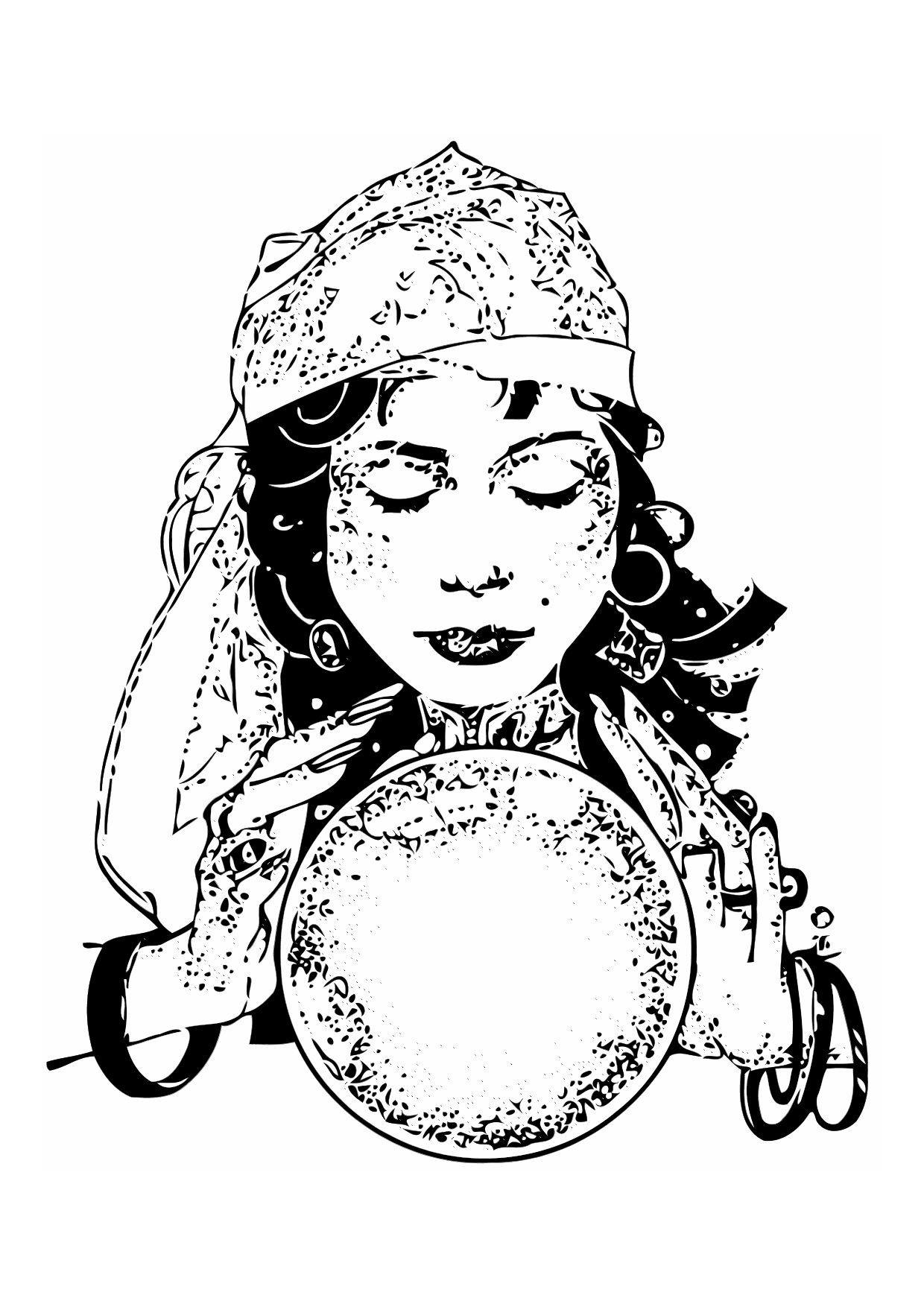 1240x1750 Coloring Page Fortune Teller