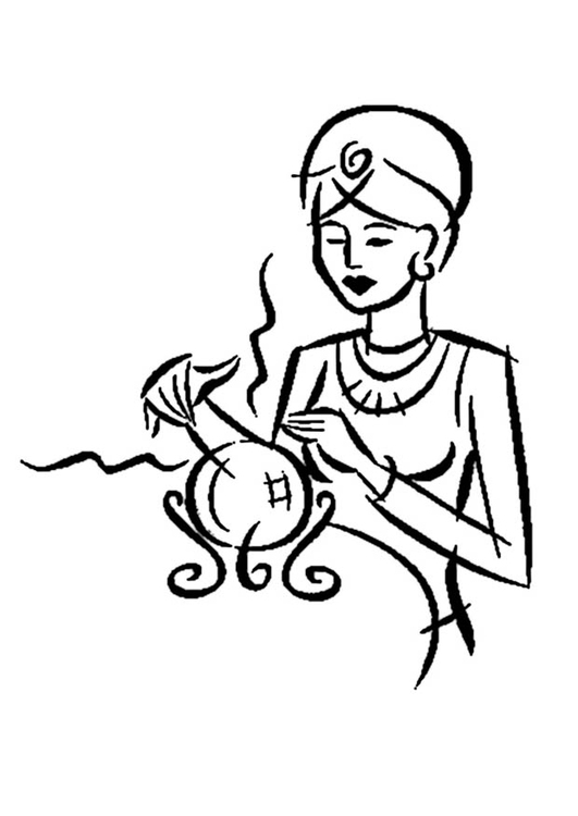 531x750 Coloring Page Fortune Teller
