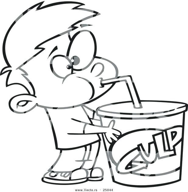 618x630 Fountain Coloring Page Vector Of A Cartoon Man Tapping