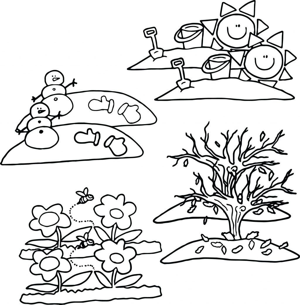 Coloring Page ~ Seasons Coloring Pages Four For Kindergarten 1024x1042 Coloring Page ~ Seasons Coloring Pages Four For Kindergarten