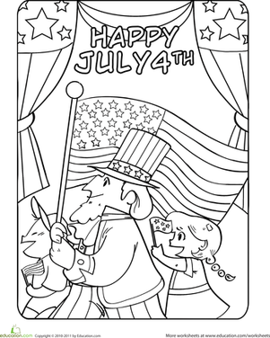 Fourth Of July Parade Worksheet 301x376 Fourth Of July Parade Worksheet