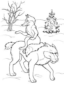 222x300 Free Coloring Pages For Boys And Girls Animals Fox, Wolf