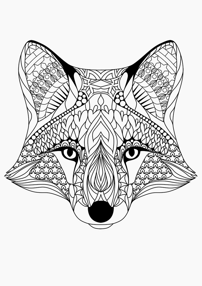835x1181 Adult Coloring Pages Fox 1 Adult Coloring Pages