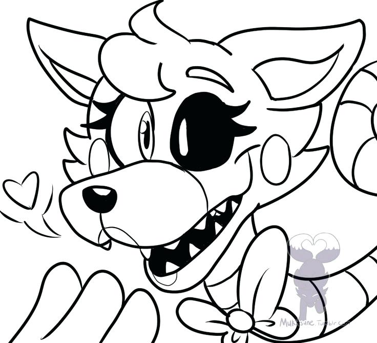 736x669 Fnaf Coloring Pages Fnaf Toy Foxy Coloring Page Free Printable
