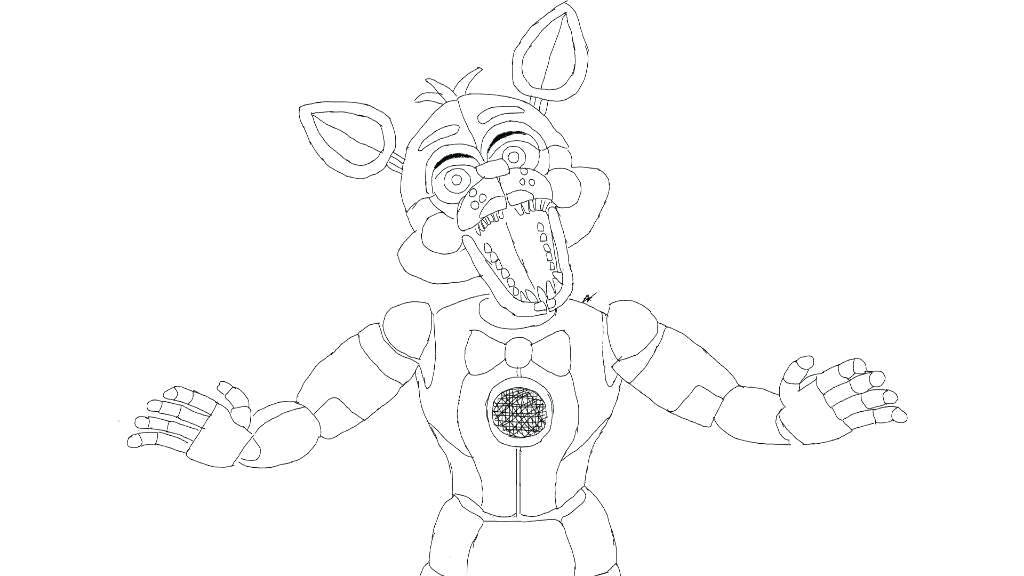 1024x576 Old Foxy Coloring Pages Foxy Five Nights At Amino Toy Foxy