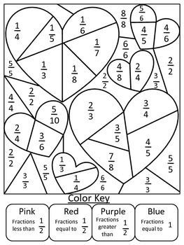 263x350 Valentines Fraction Coloring Page Morning Work, Fun Activities