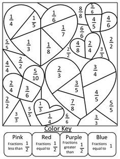236x314 Fraction Coloring Pages