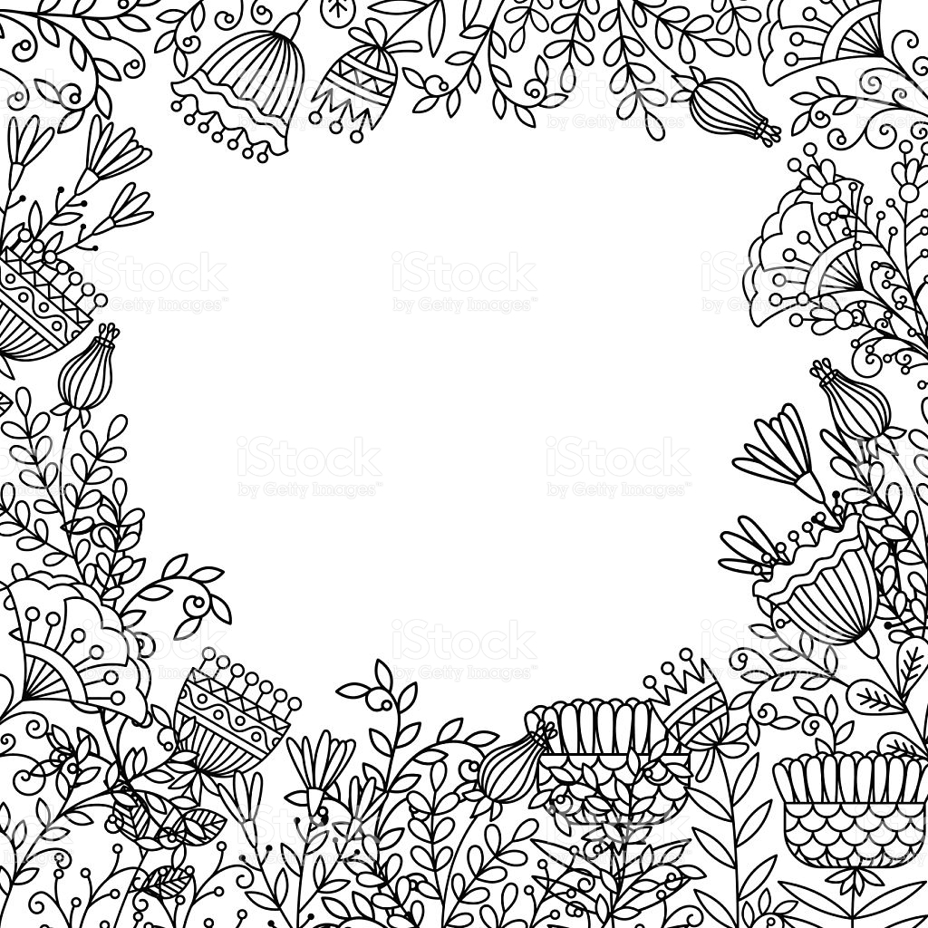 1024x1024 Flower Frame Coloring Pages Gallery Coloring Sheets
