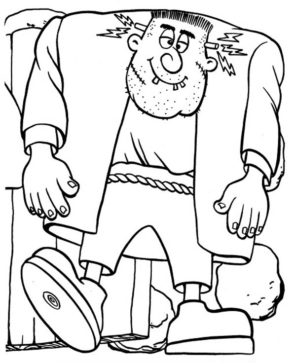 Big Frankenstein Coloring Page 600x736 Big Frankenstein Coloring Page