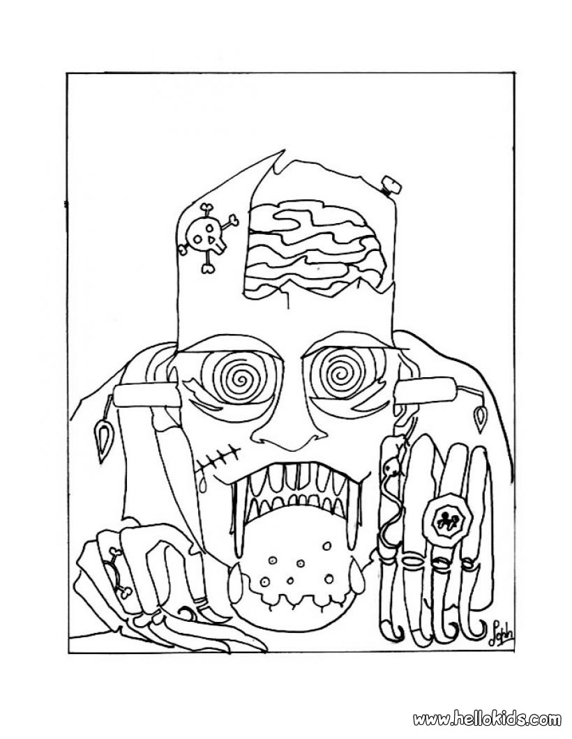 Cool Scary Frankenstein Coloring Pages Hellokids Free Coloring 820x1060 Cool Scary Frankenstein Coloring Pages Hellokids Free Coloring