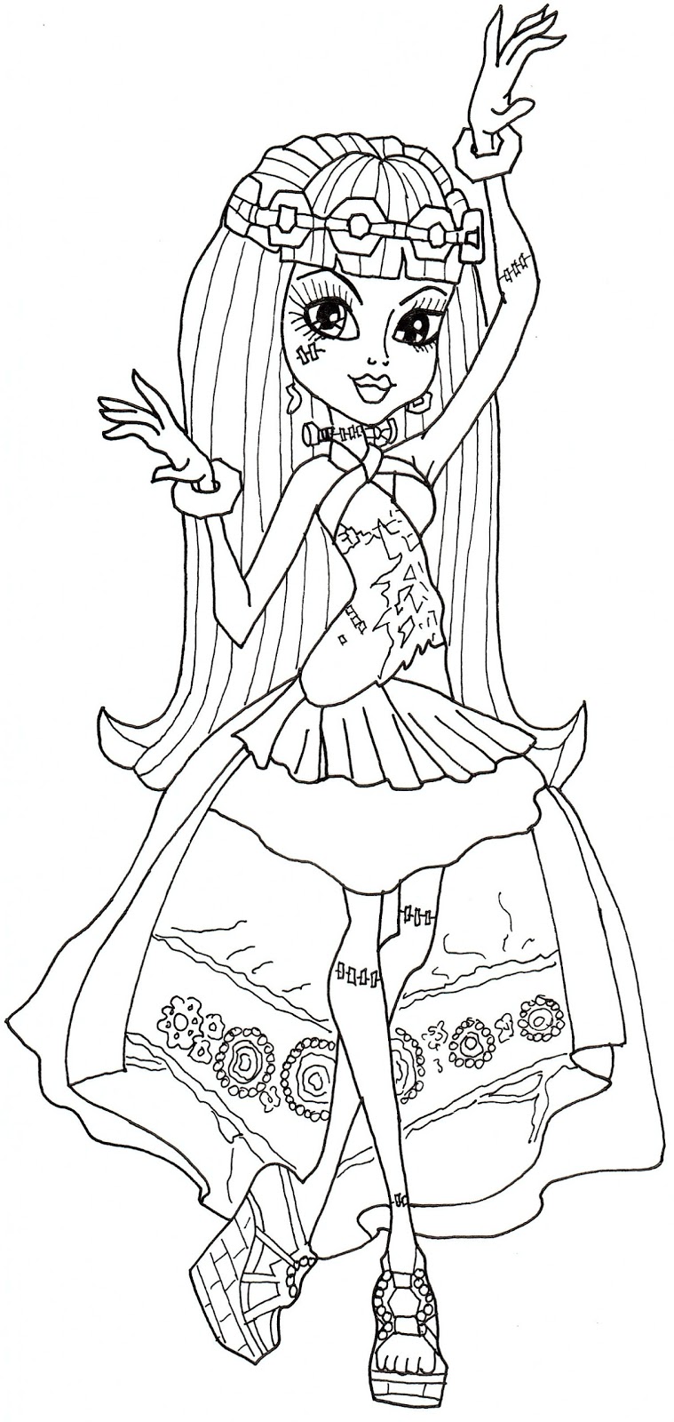 759x1600 Free Printable Monster High Coloring Pages Frankie Stein 13