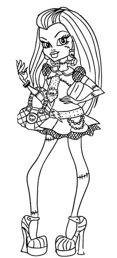 Style Frankie Stein Monster High Coloring Page Color Pages 400x877 Style Frankie Stein Monster High Coloring Page Color Pages
