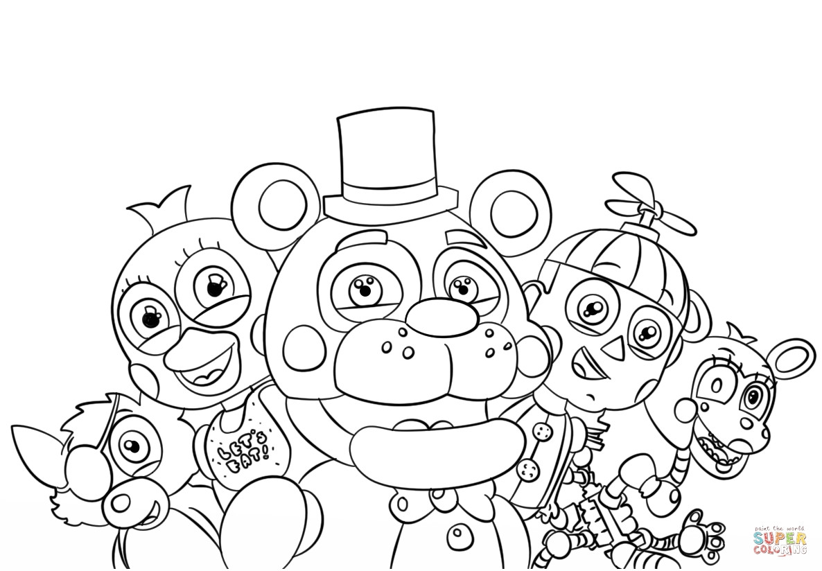 Five Nights Of Freddy Coloring Pages 1186x824 Five Nights Of Freddy Coloring Pages