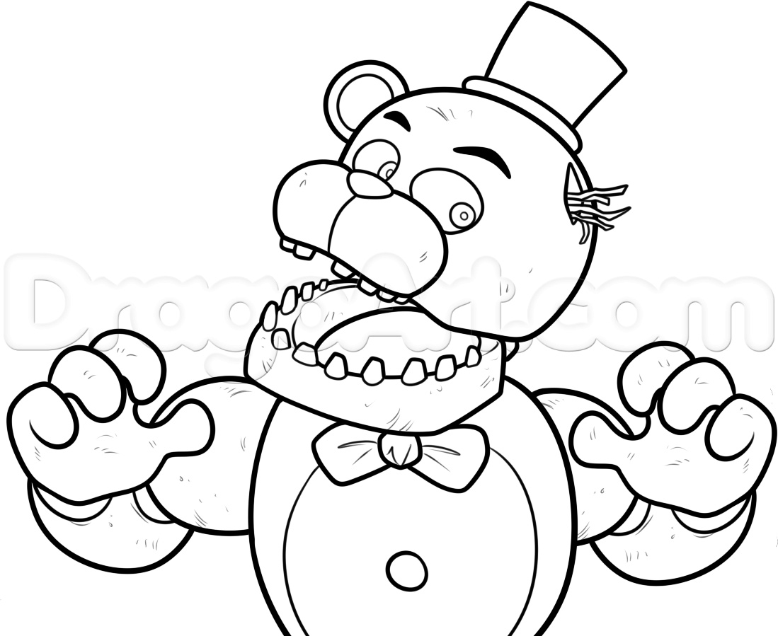 1099x899 Unlimited Freddy Fazbear Coloring Page Beautiful Print Draw