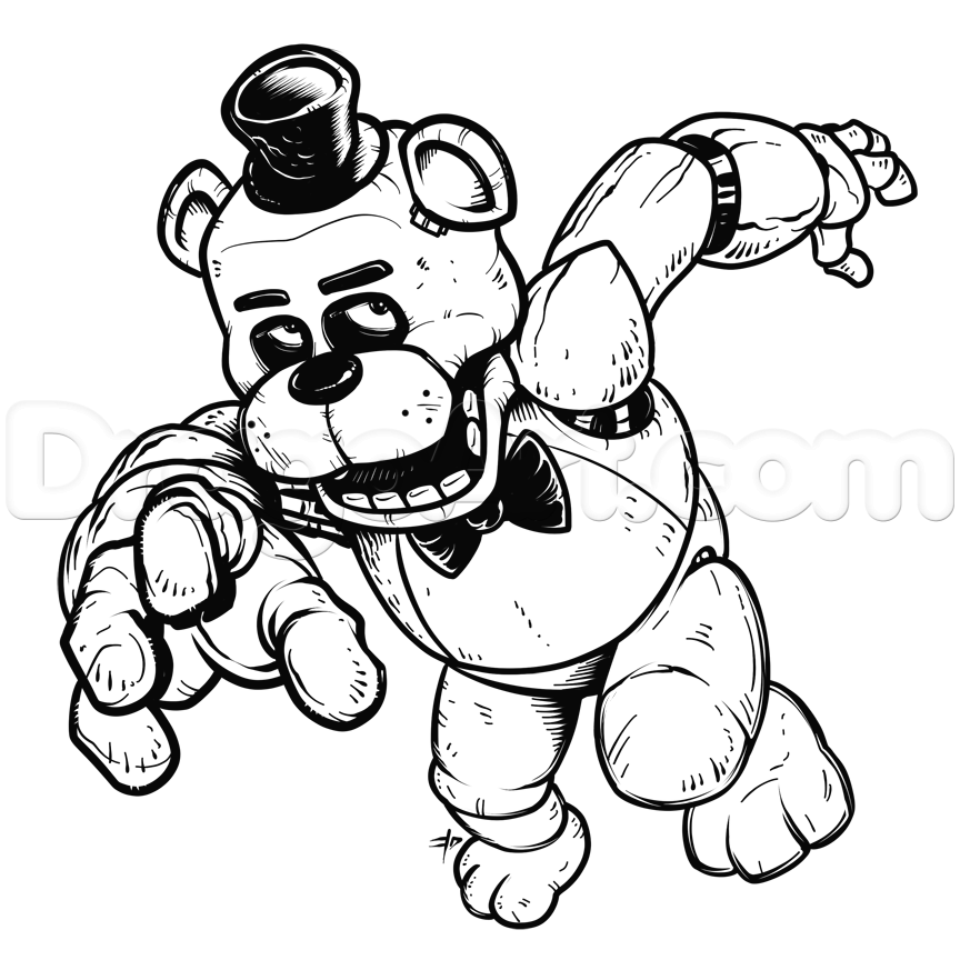 864x864 Freddy Fazbear Coloring Page How To Draw Freddy Fazbear Five