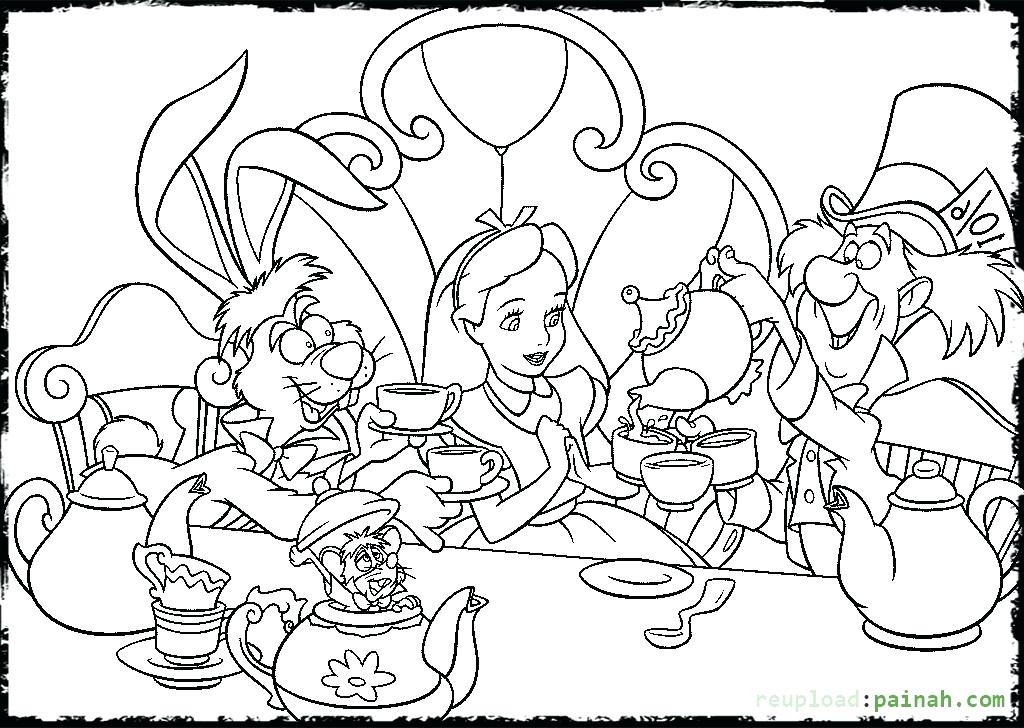 1024x728 Alice In Wonderland Coloring Pages In Wonderland Coloring Pages