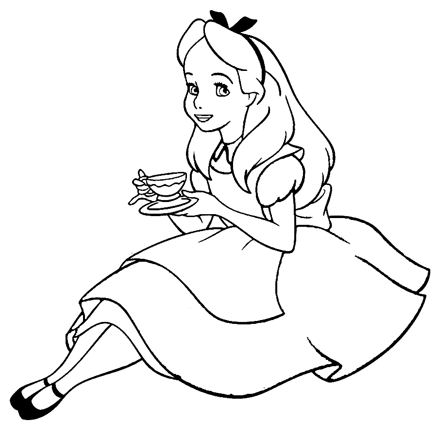 900x869 Alice Wonderland Coloring Pagesspirational Free Alice