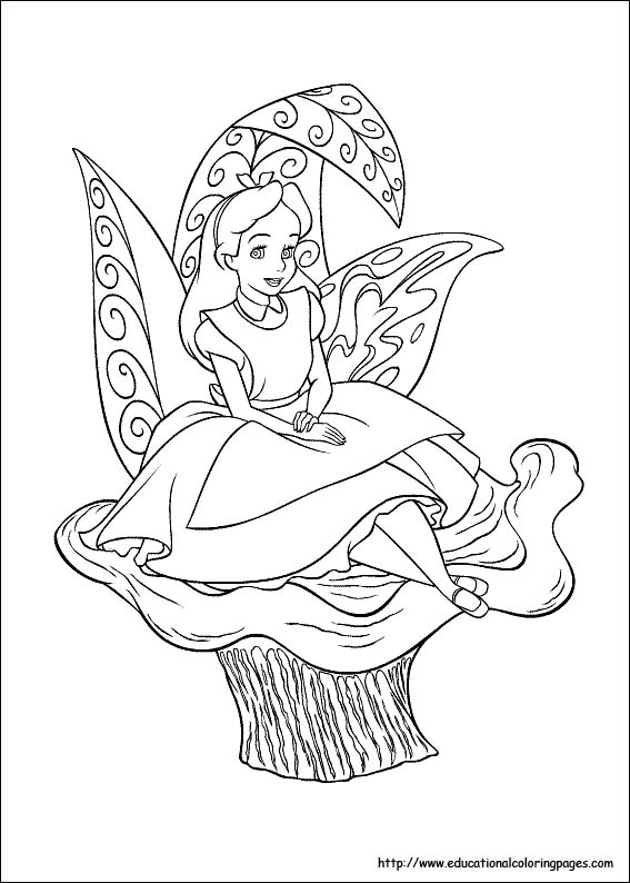 567x794 Alice In Wonderland Coloring Pages Free For Kids