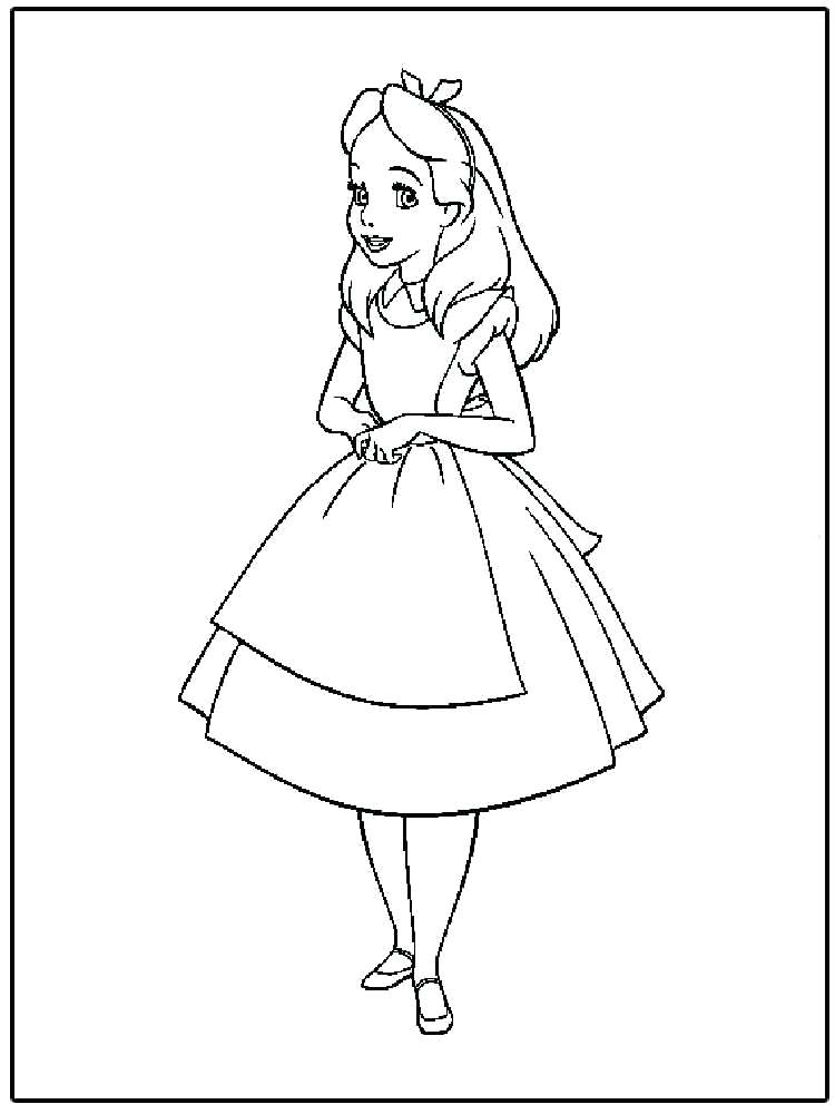 750x1000 Alice In Wonderland Coloring Pages Free Alice In Wonderland
