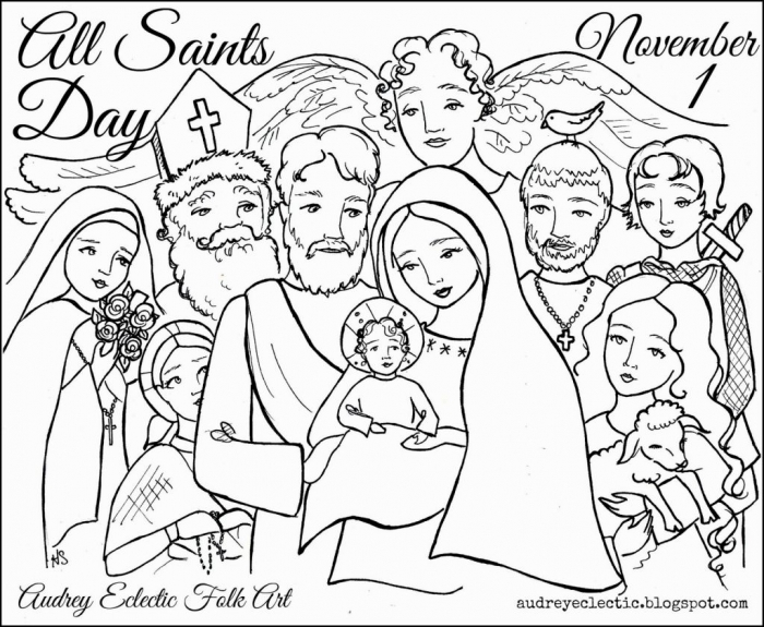 Free All Saints Day Coloring Pages 700x575 Free All Saints Day Coloring Pages