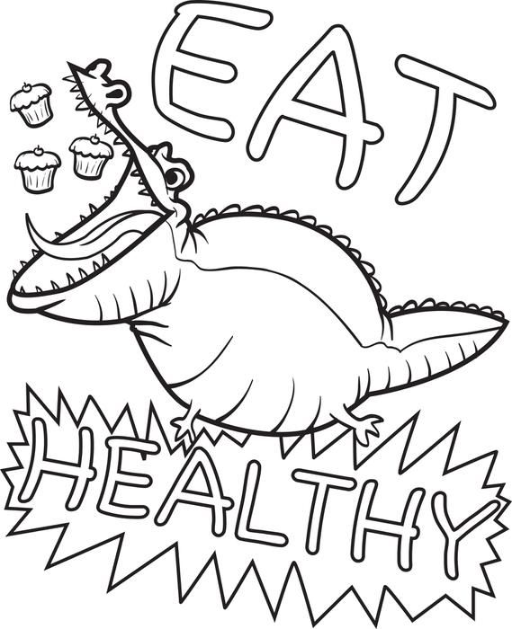 Free, Printable Eat Healthy Alligator Coloring Page For Kids 569x700 Free, Printable Eat Healthy Alligator Coloring Page For Kids