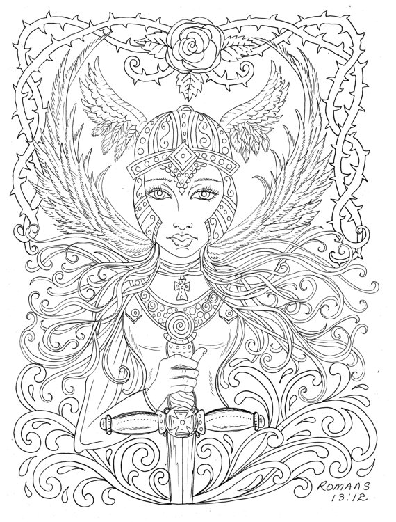 Angel Coloring Pages For Adults 12415 570x750 Angel Coloring Pages For Adults 12415
