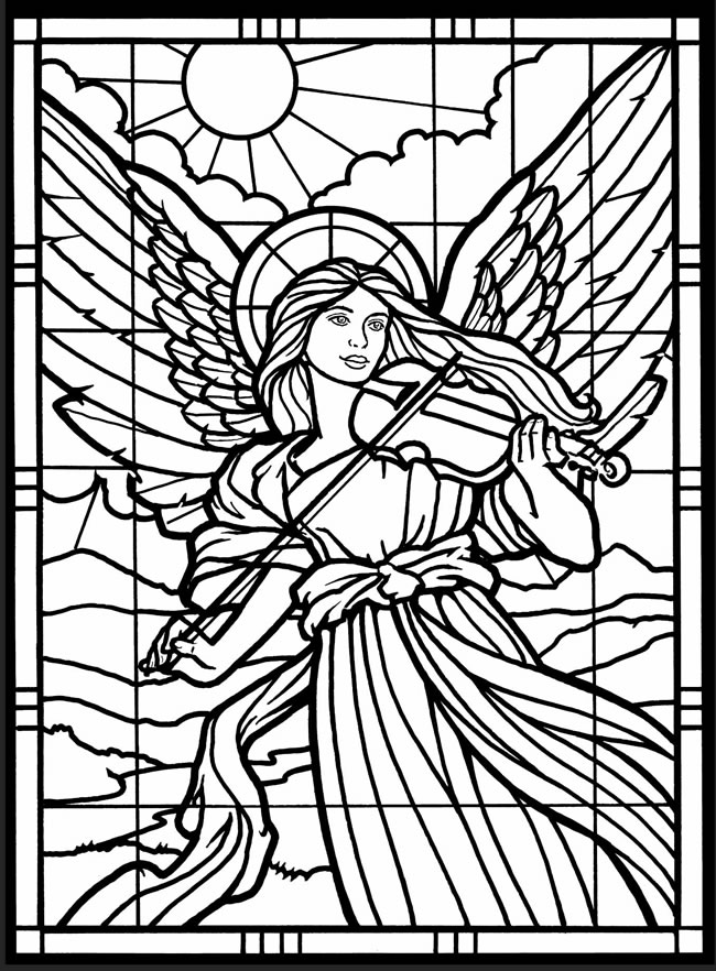 650x882 Angels Coloring Pages Stained Glass Window