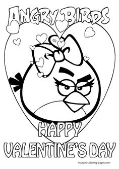 Valentine's Coloring Pages Angry Birds Valentines Day Coloring 236x333 Valentine's Coloring Pages Angry Birds Valentines Day Coloring