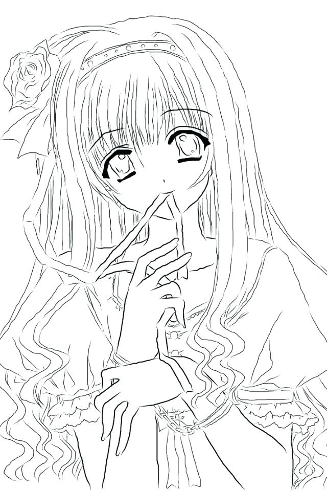 640x960 Girl Coloring Pages Anime Coloring Pages Cute Anime Girl Coloring