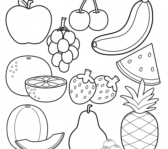 678x600 Coloring Pages Of Fruits Free Fruit Coloring Pages Astonishing