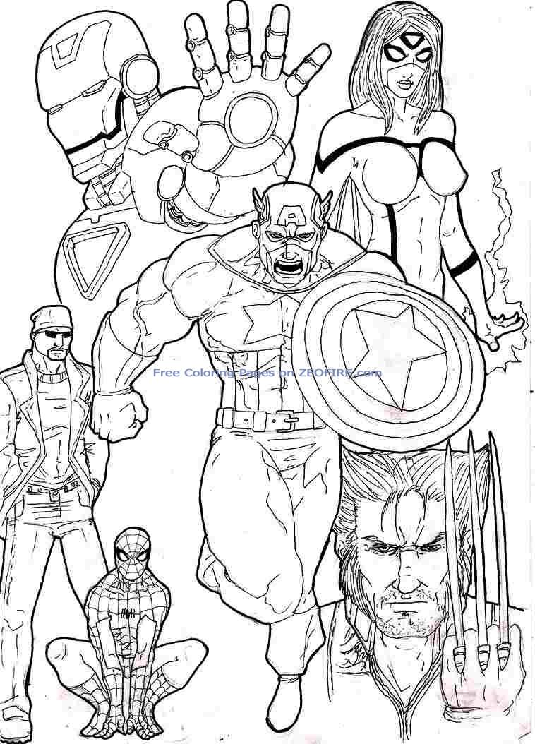 758x1054 Elegant Avengers Coloring Pages To Print 49 With Additional Free