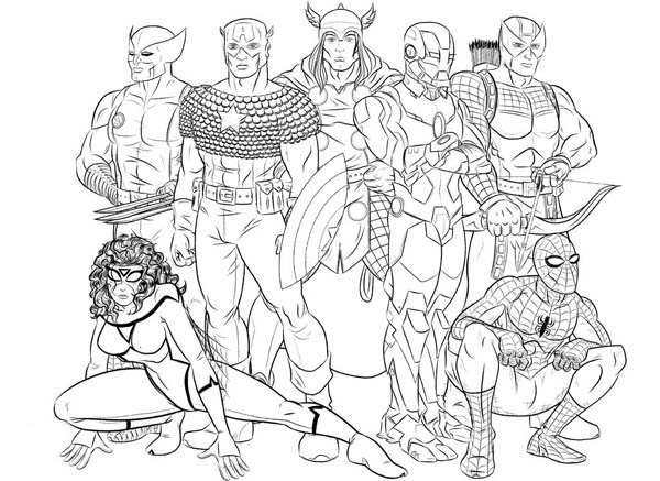600x437 Seven Hero Of The Avengers Coloring Page