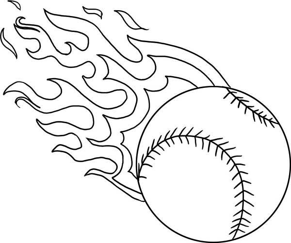 Fire Baseball Coloring Page 600x501 Fire Baseball Coloring Page